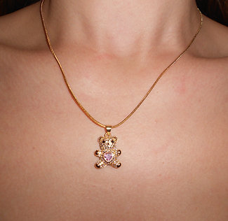 Pink Teddy Bear Necklace