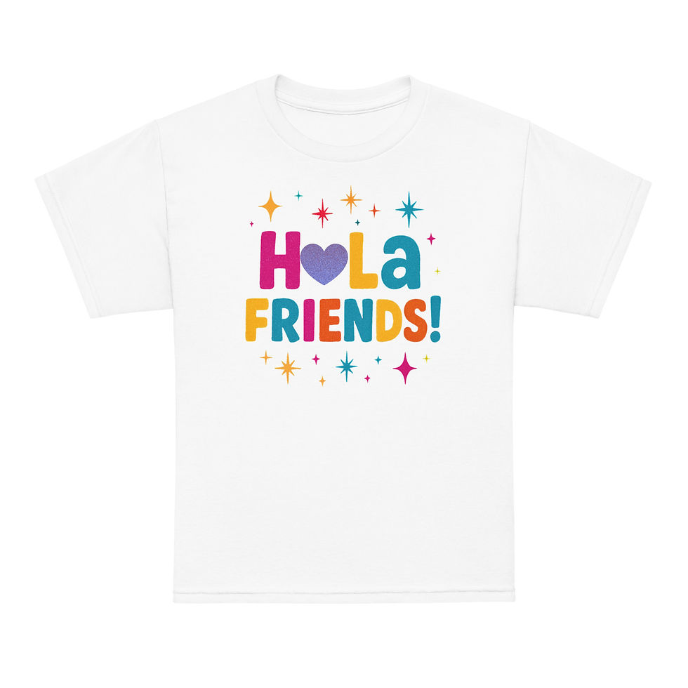 Thumbnail: Hola Friends (heart)- Youth t-shirt