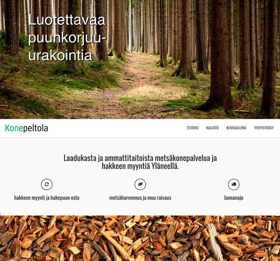 Konepeltola, verkkosivut