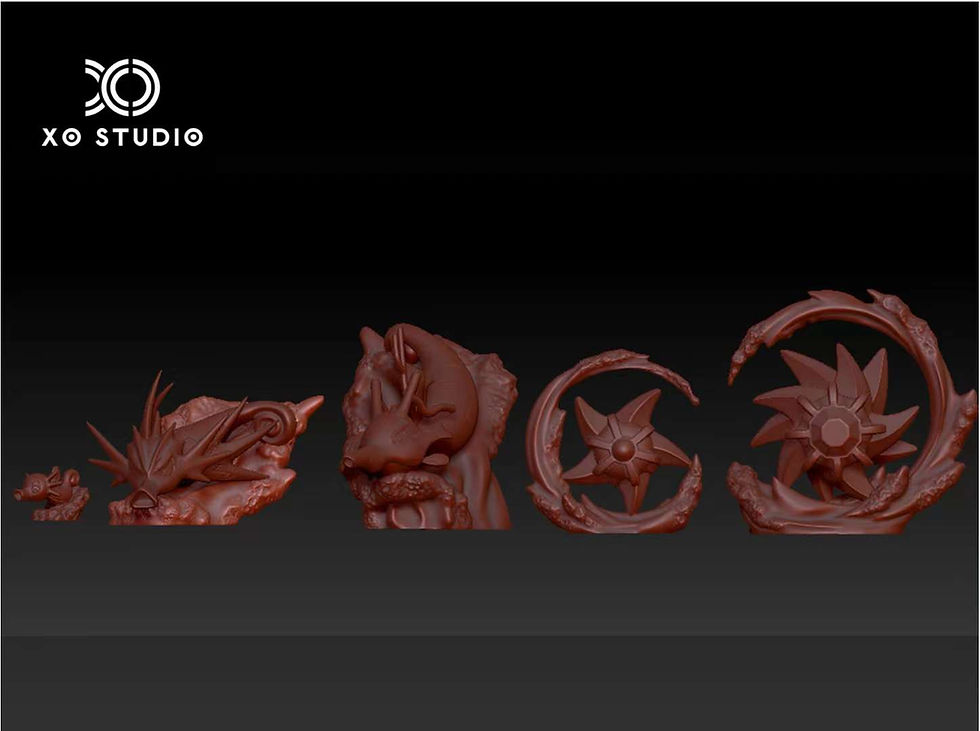 Thumbnail: 【READY STOCK】 XO Studio - Kingdra & Starmie Evolution Group Pokemon Resin Statue