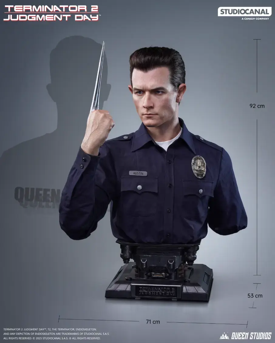 【PRE-ORDER】Queen Studios - Terminator 2 T-1000 Life-Size Bust Statue (Licensed)
