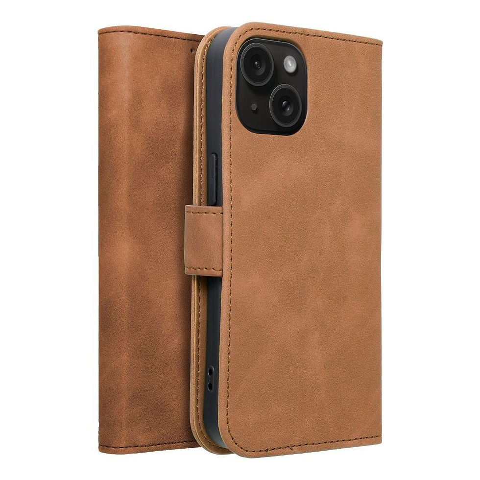 Indexkép: Tender Book Case iPhone 15 tok, barna