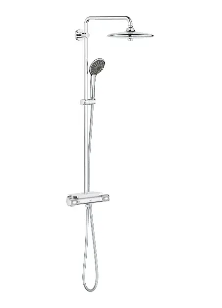 Grohe Vitalio Joy - Zuhanyszett 260 fali termosztáttal és polccal, krómozott