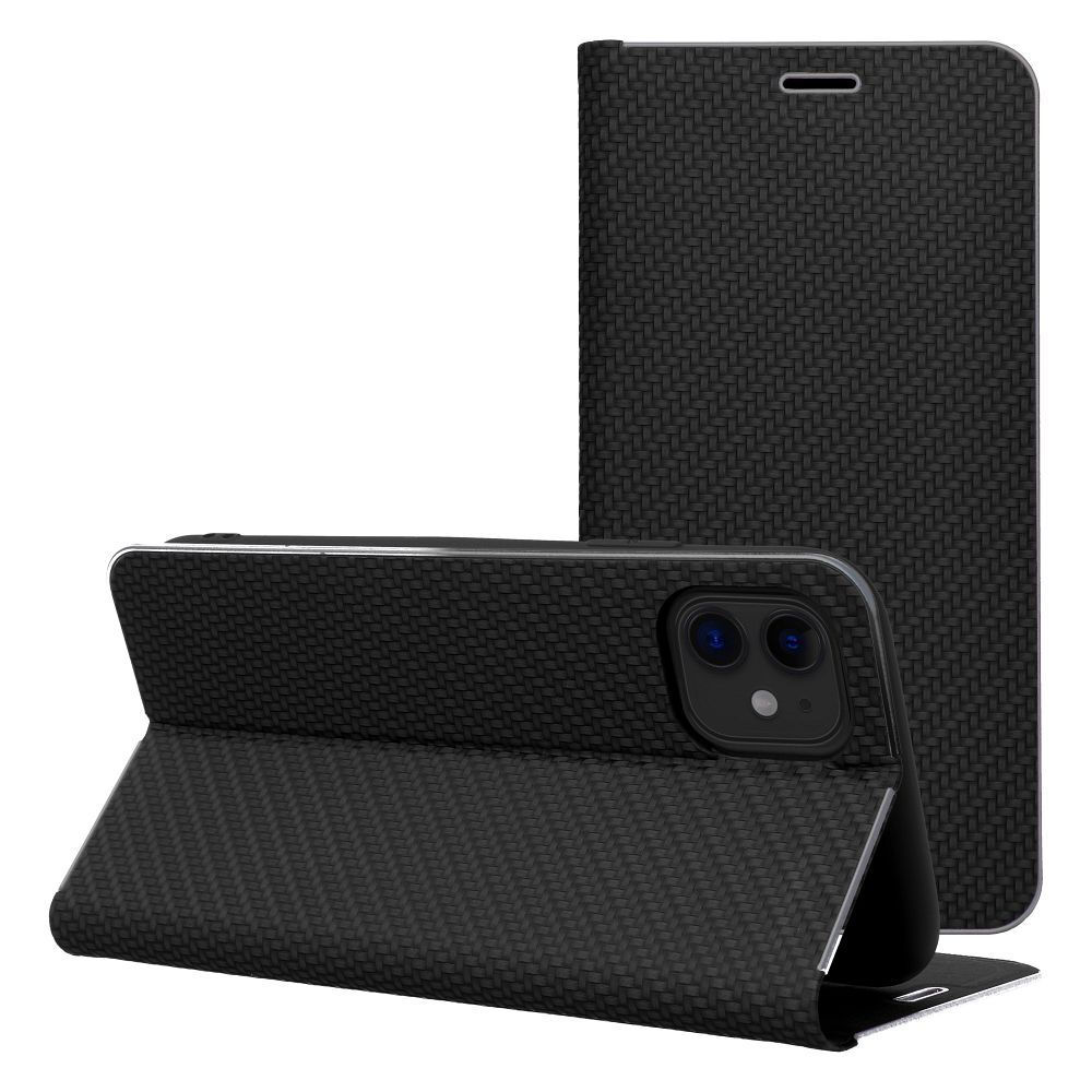 Luna Book Carbon Case iPhone 17 tok, fekete