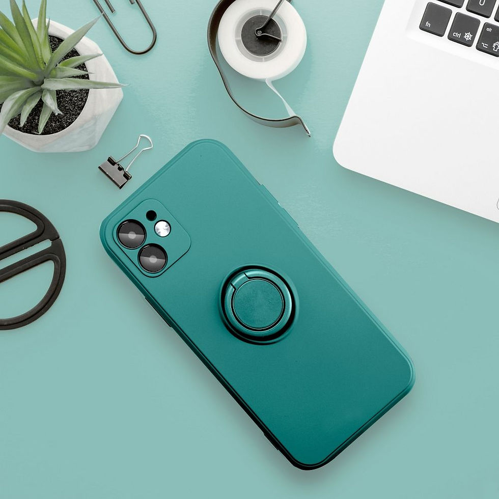 Indexkép: Silicone Ring Case iPhone 15 Pro Max tok, zöld