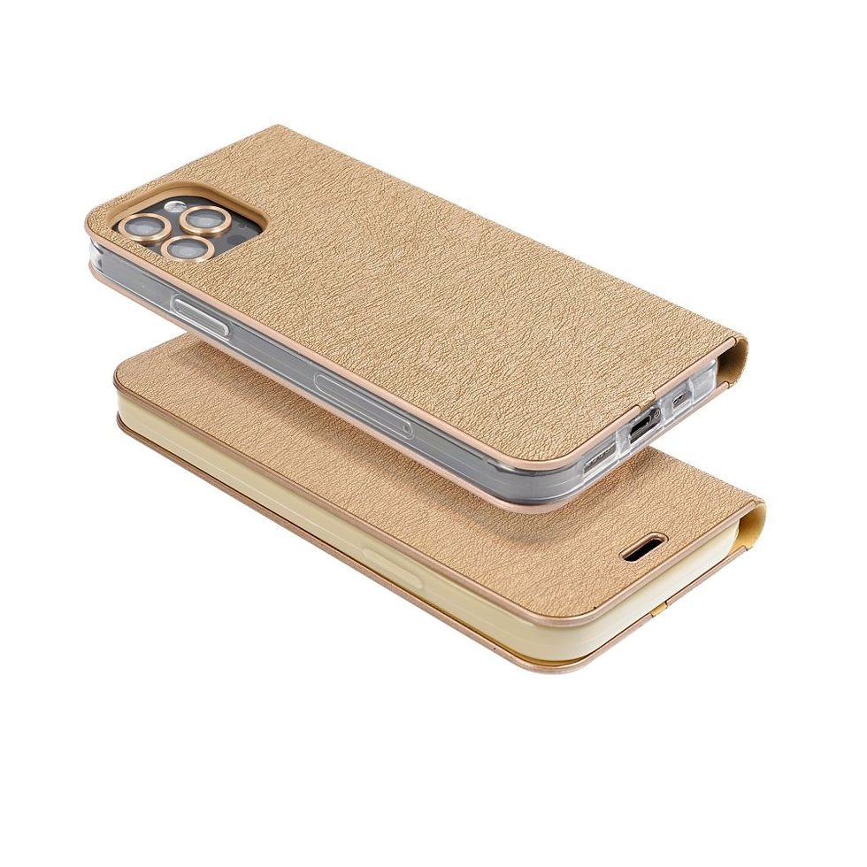 Indexkép: Luna Book Gold Case Samsung S25 Plus tok, arany