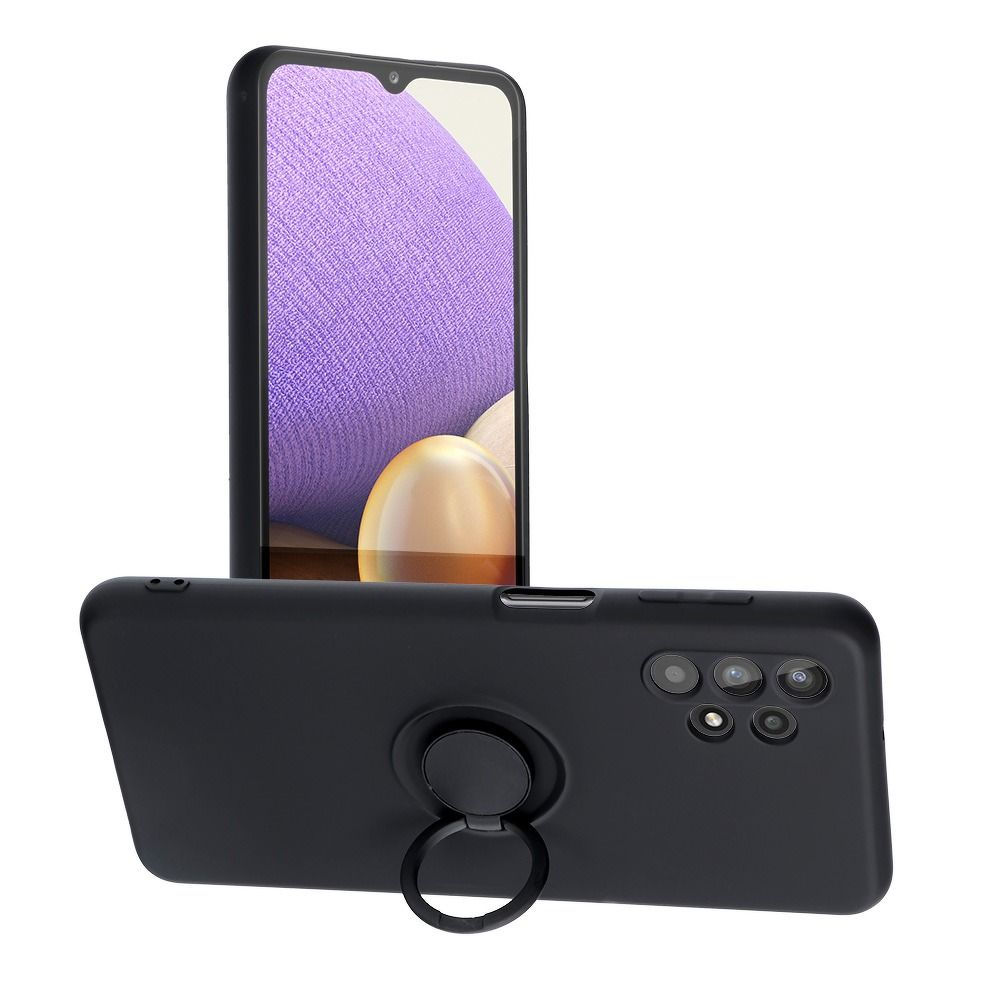 Silicone Ring Case Samsung A13 4G tok, fekete