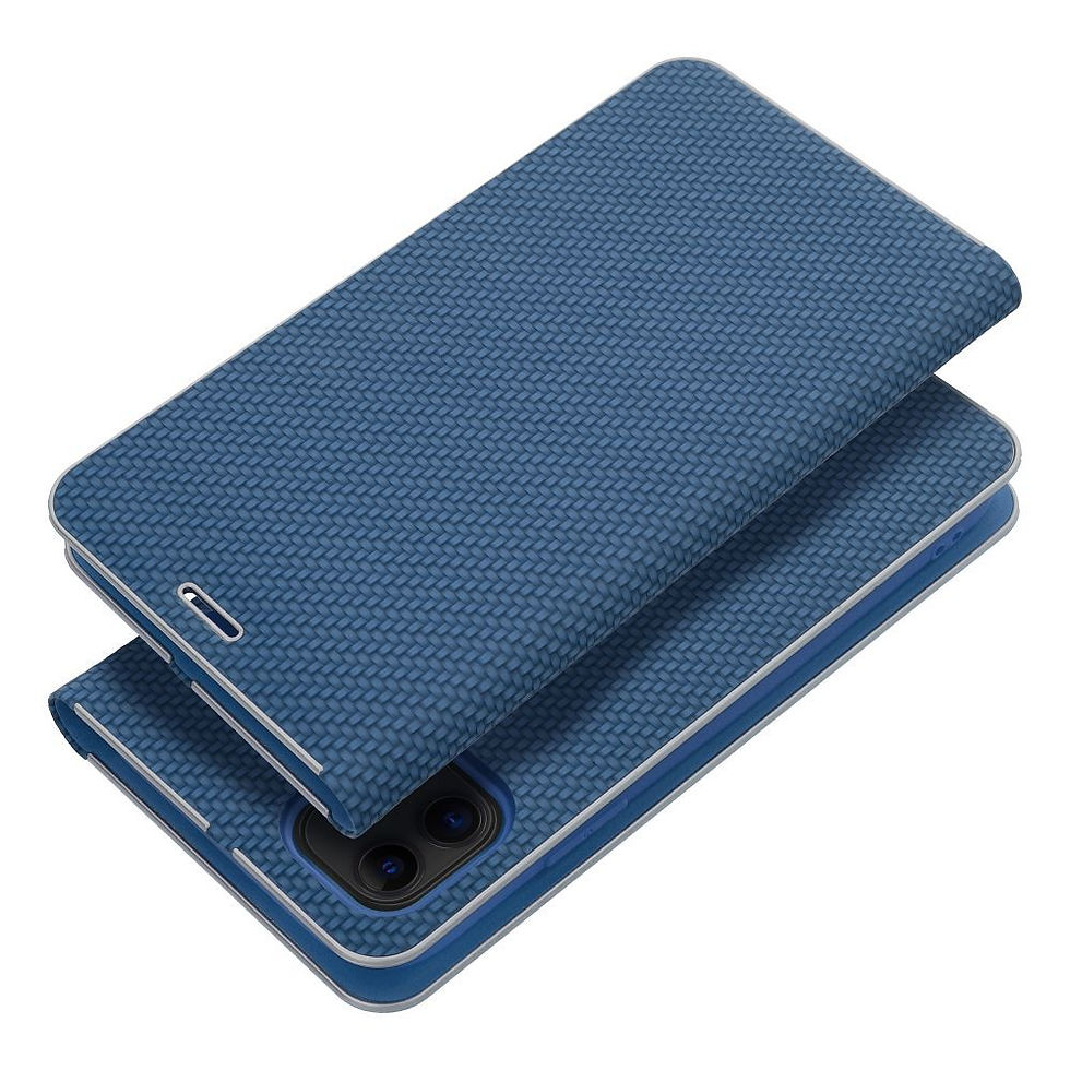 Indexkép: Luna Book Carbon Case iPhone 16E (SE 4 2025) tok, kék