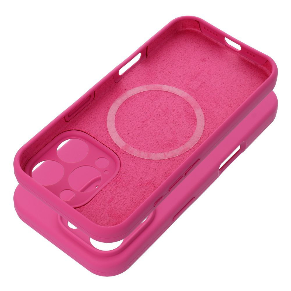Silicone 2mm Case iPhone 15 Pro Max MagSafe tok, rózsaszín