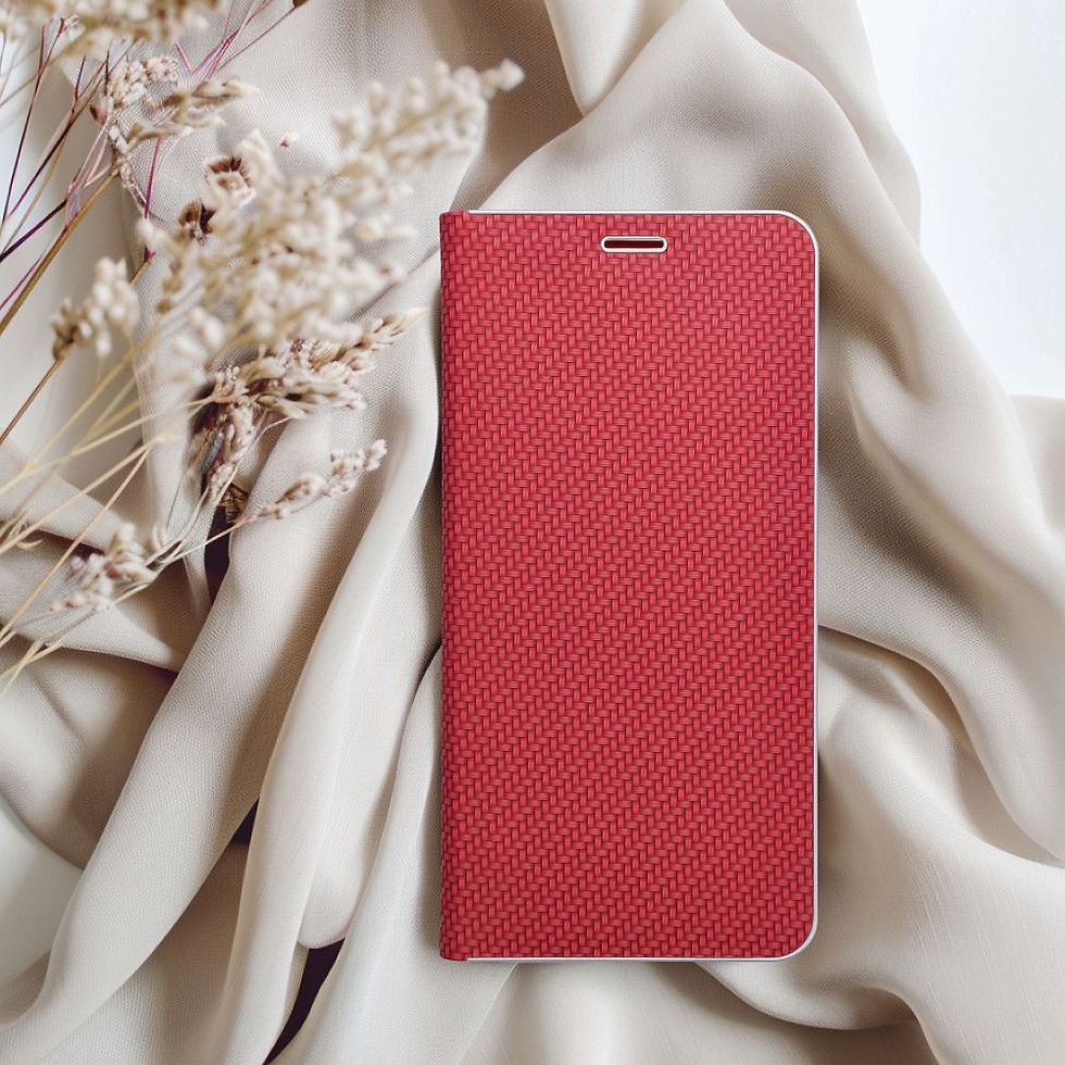Indexkép: Luna Book Carbon Case Xiaomi Redmi Note 14 tok, piros