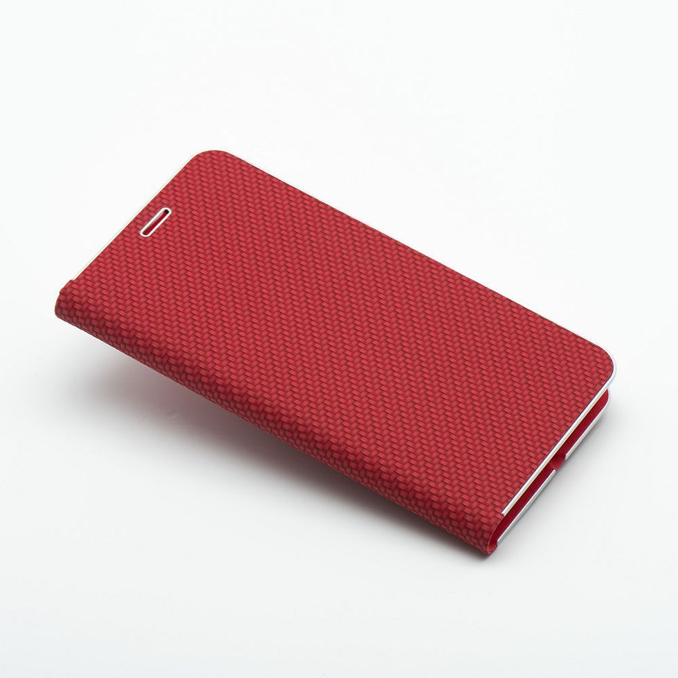 Indexkép: Luna Book Carbon Case iPhone 17 Pro Max tok, piros