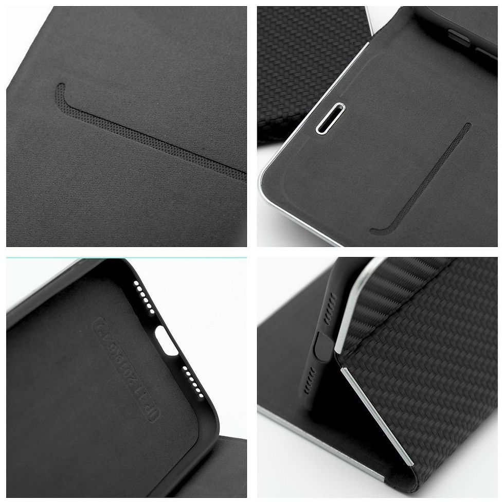 Indexkép: Luna Book Carbon Case iPhone 17 Pro Max tok, fekete