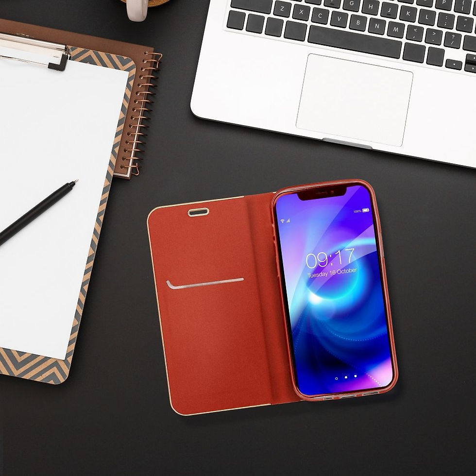 Indexkép: Luna Book Gold Case iPhone 16 Pro tok, piros