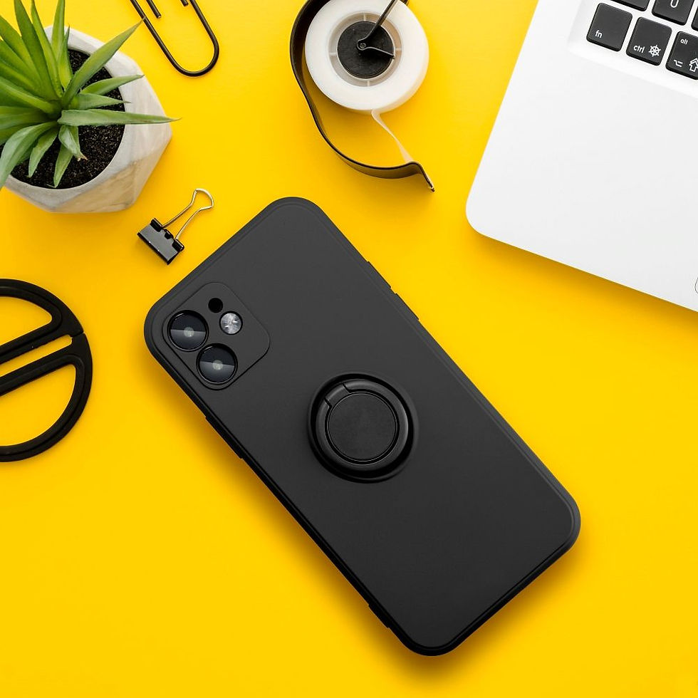 Indexkép: Silicone Ring Case iPhone 16 Pro Max tok, fekete