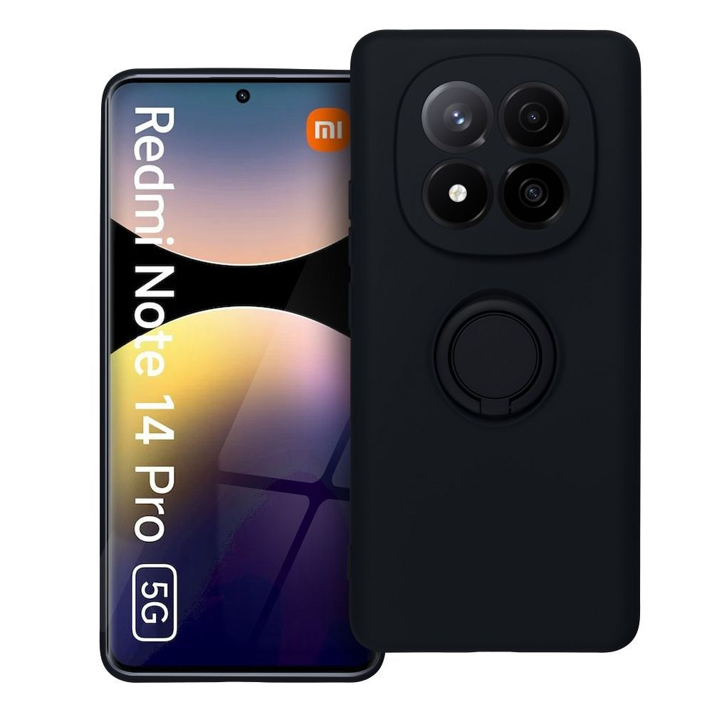 Silicone Ring Case Xiaomi Redmi Note 14 Pro tok, fekete