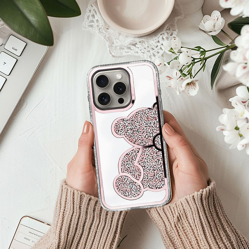 Indexkép: Teddy Bear Case iPhone 17 tok, rózsaszín