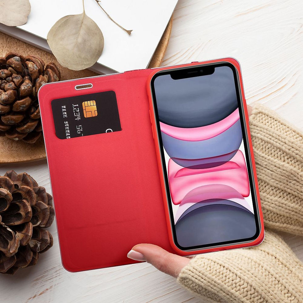 Indexkép: Luna Book Carbon Case iPhone 17 Pro tok, piros