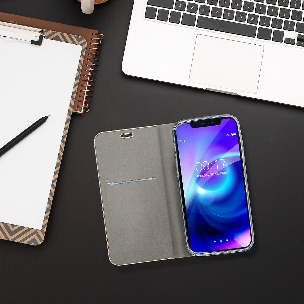 Indexkép: Luna Book Gold Case Samsung A22 5G tok, ezüst
