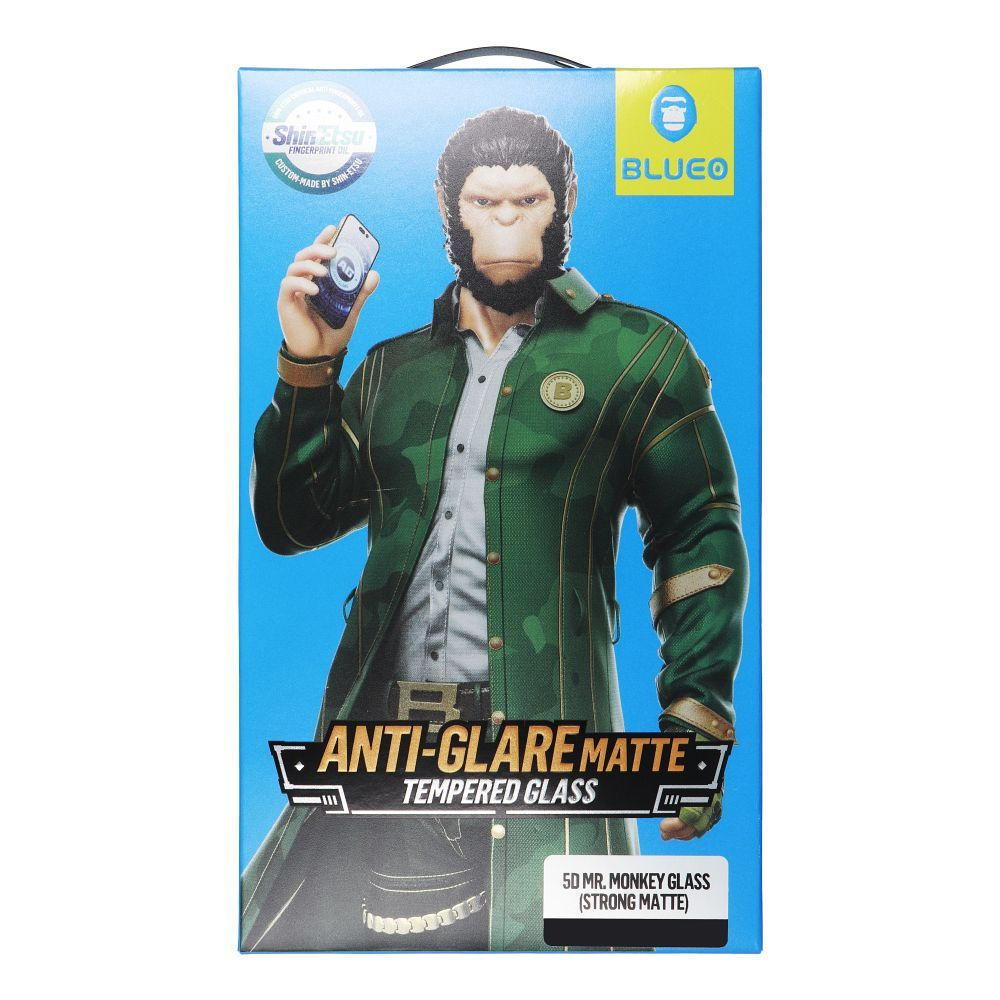5D Mr. Monkey Glass - Apple iPhone 17 Pro fekete (Anti-Glare Strong Matte)