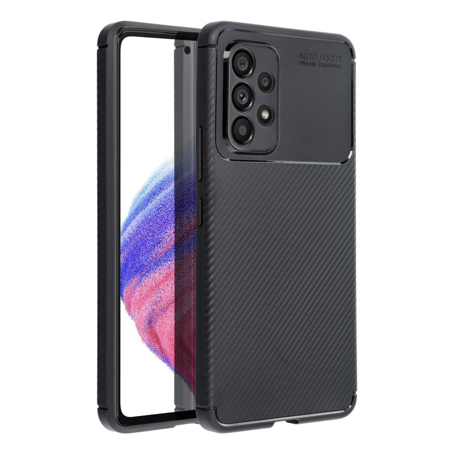Carbon Premium Case Samsung A52 5G / A52 LTE (4G) / A52S tok, fekete
