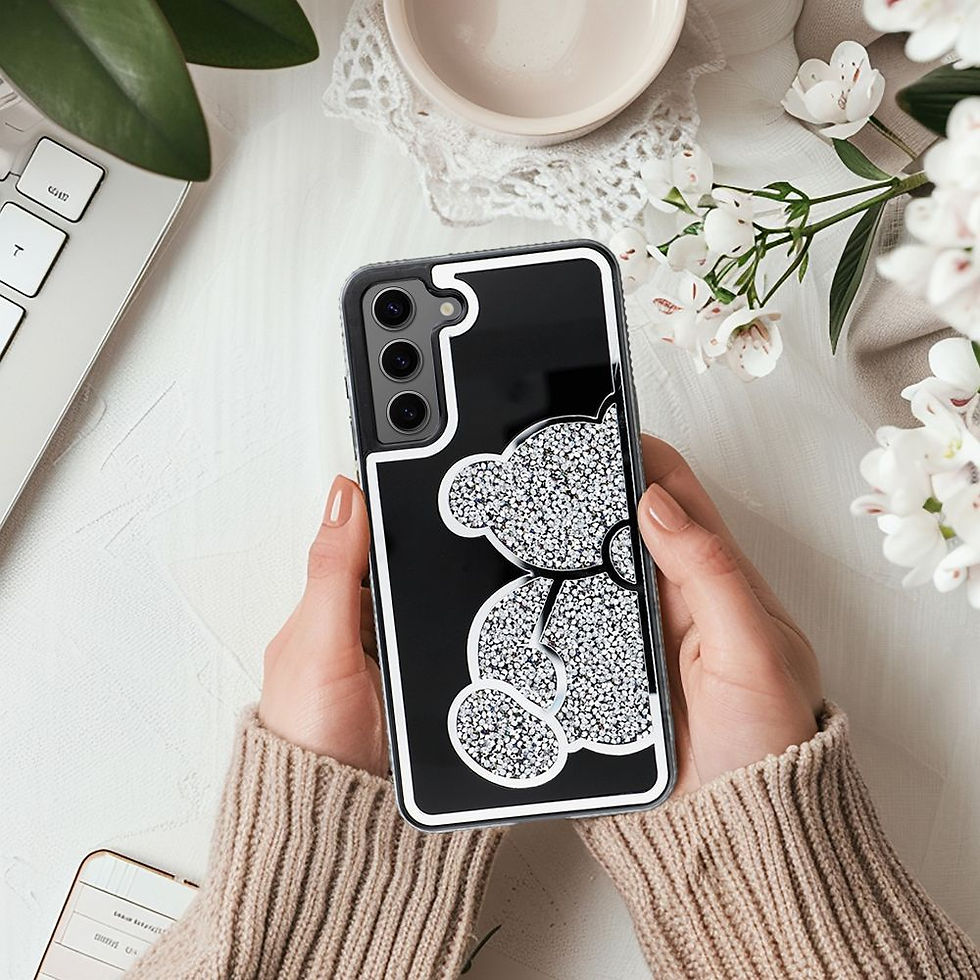 Indexkép: Teddy Bear Case Samsung S21 FE tok, ezüst