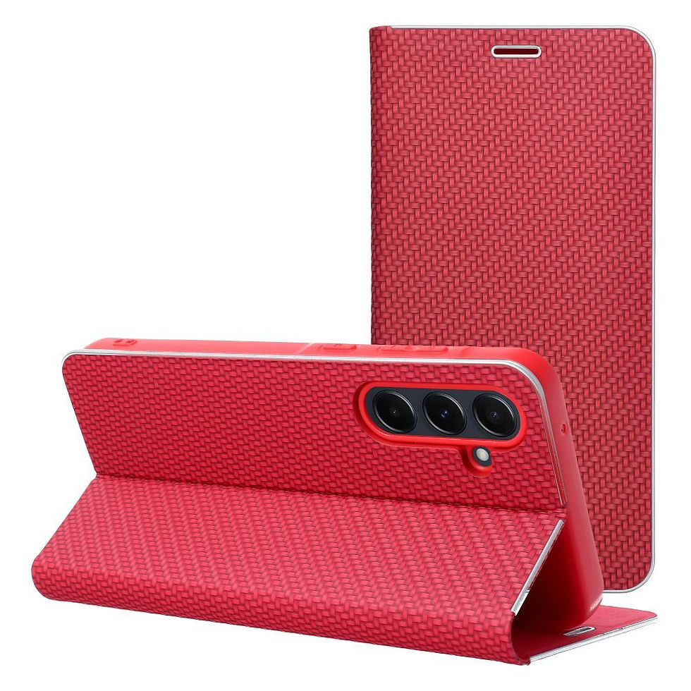 Indexkép: Luna Book Carbon Case Samsung A71 tok, piros