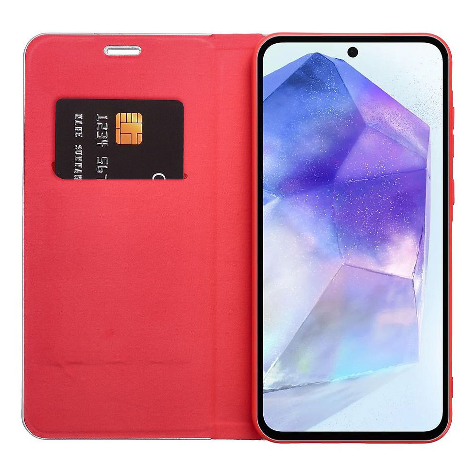 Indexkép: Luna Book Carbon Case Samsung S10 tok, piros