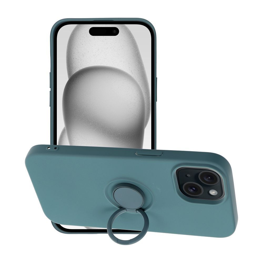 Silicone Ring Case iPhone 15 tok, zöld