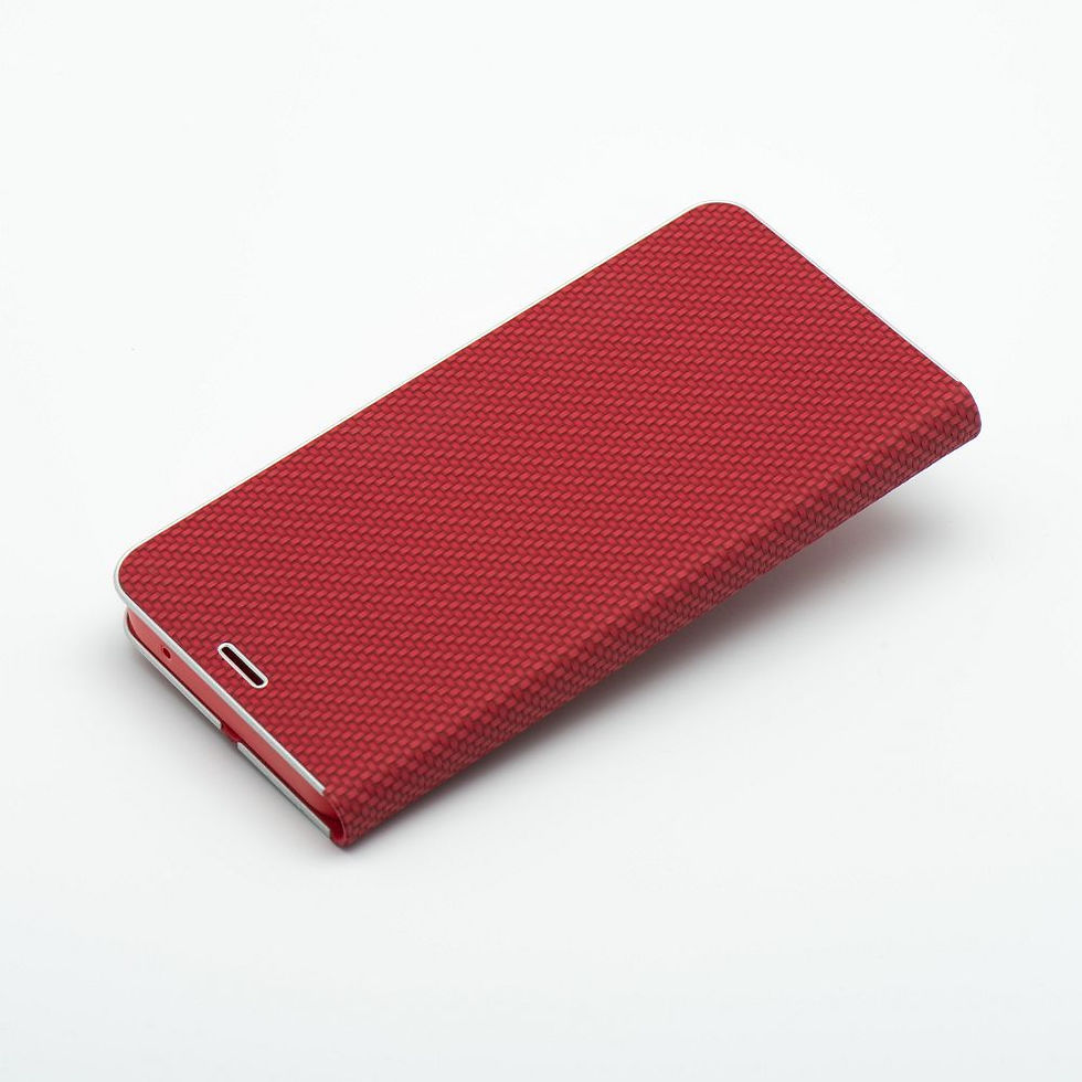 Indexkép: Luna Book Carbon Case Samsung A12 / M12 tok, piros