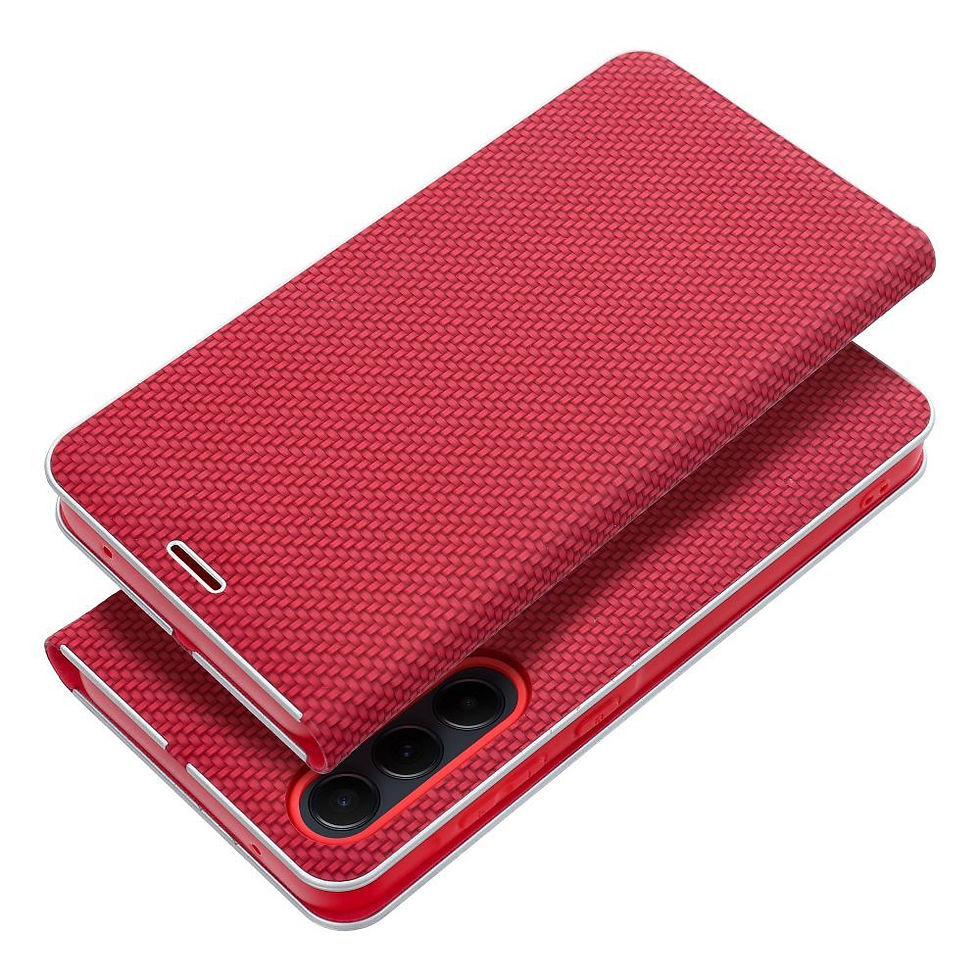 Indexkép: Luna Book Carbon Case Samsung A55 5G tok, piros