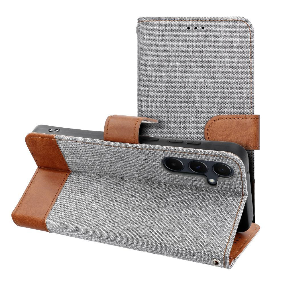Jeans Book Case Xiaomi Redmi 14C tok, szürke