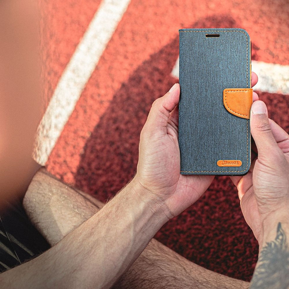 Indexkép: Canvas Book Case iPhone 16 Pro tok, sötétkék