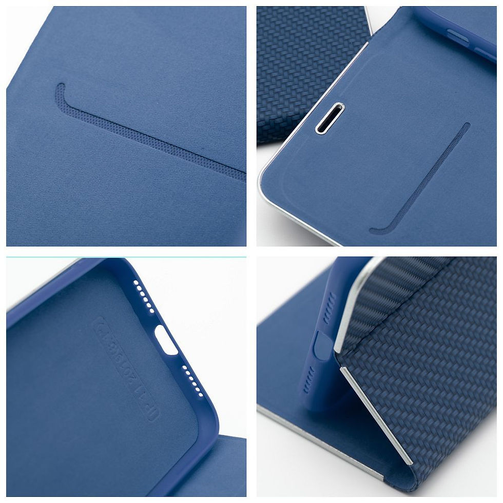 Indexkép: Luna Book Carbon Case iPhone 16 tok, kék