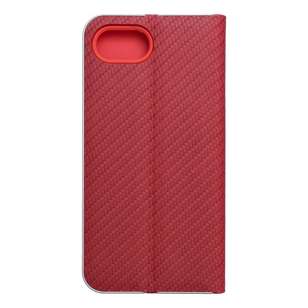 Indexkép: Luna Book Carbon Case iPhone 16E (SE 4 2025) tok, piros