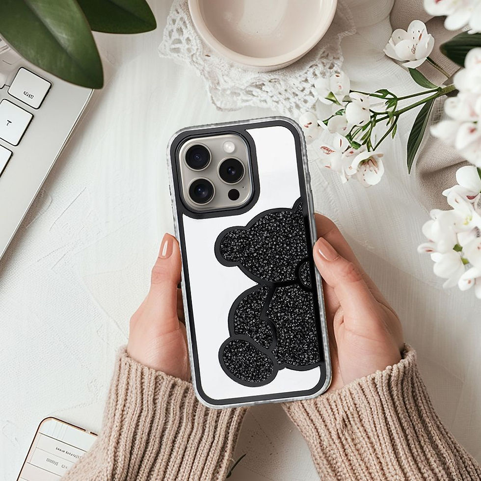 Indexkép: Teddy Bear Case iPhone 12 Mini tok, fekete