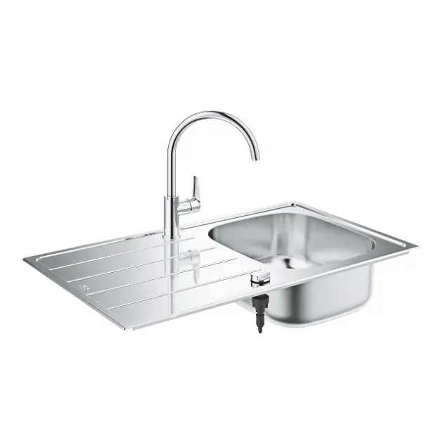 Grohe - K200 mosogató és BauEdge keverő szett, rozsdamentes acél/króm, csiszolt