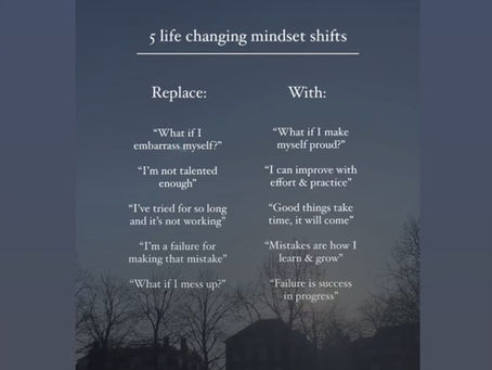 Five Life Changing Mindset Shifts