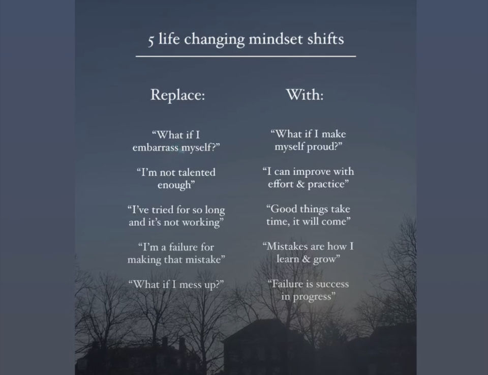 Five Life Changing Mindset Shifts