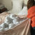 Miniature : Parure de lit zippée - Double gaze de coton - Beige & Blanc