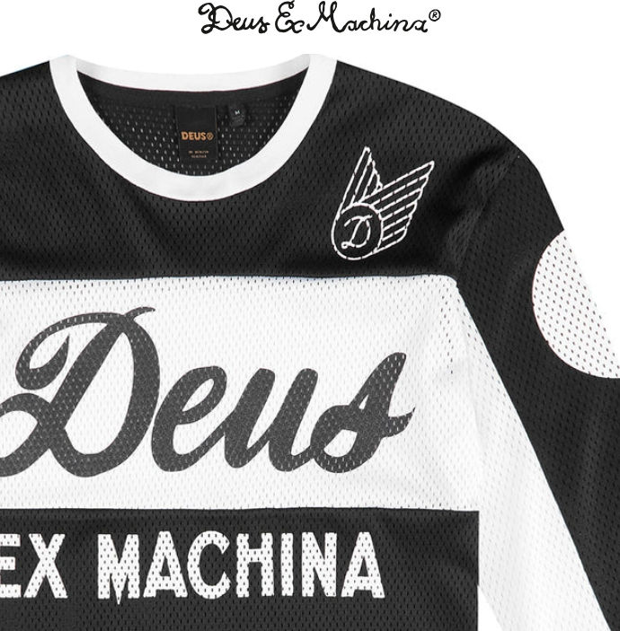 Thumbnail: Deus Ex Machina 'Saber' Men's Black and White Moto Jersey