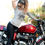 Thumbnail: Woman on Motorcycle Wearing a Ton-Up Glemseck Fast & Loud Women's Grey Tee
