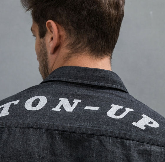 Ton-Up Denim Long Sleeve Button-Up Men's Shirt Back Detail