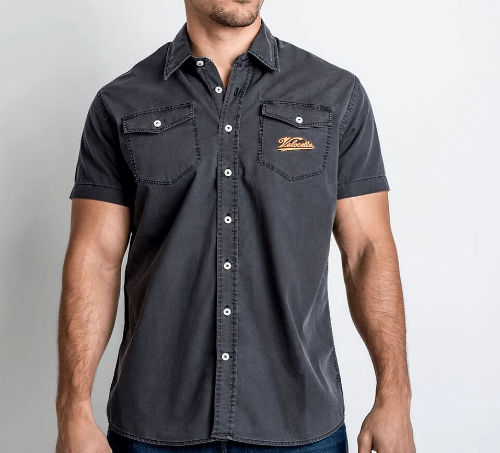 Red Torpedo Velocette Button-Up Men's Shirt