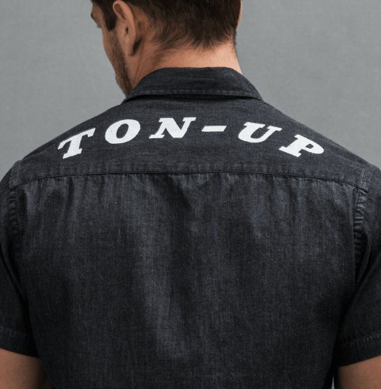 Ton-Up Denim Short Sleeve Button-Up Men's Shirt Back Detail