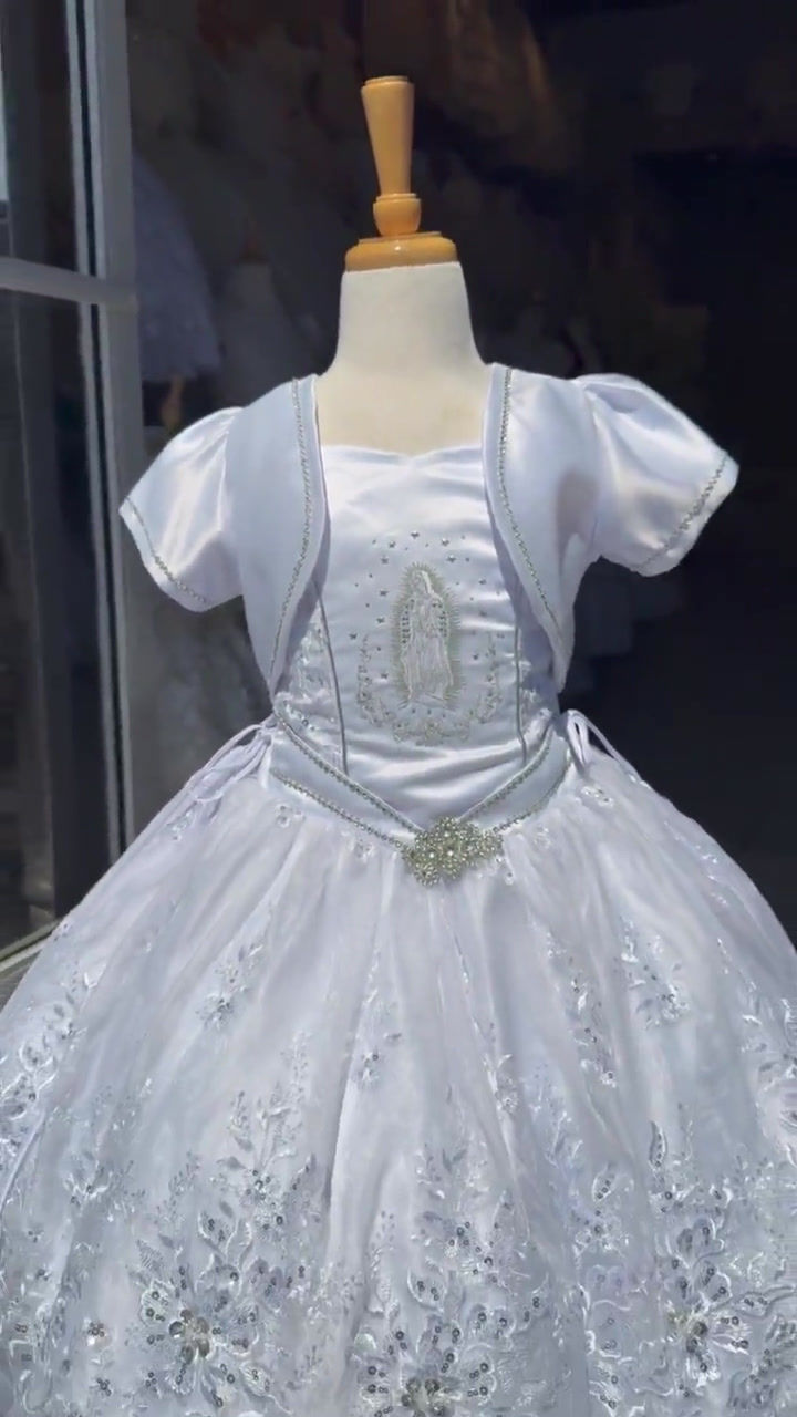 Thumbnail: First Communion dress (two pieces with the Virgencita de Guadalupe )