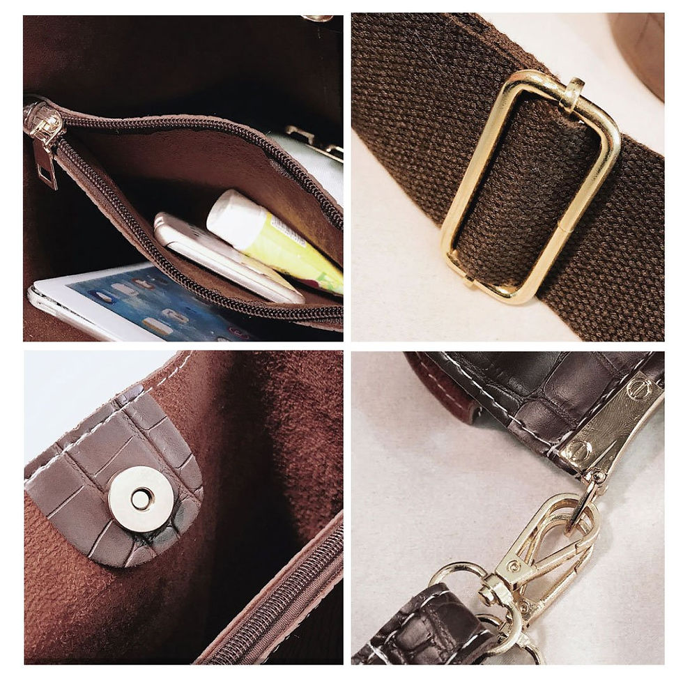 Thumbnail: Blake Shoulder Bag -Chocolate Croc