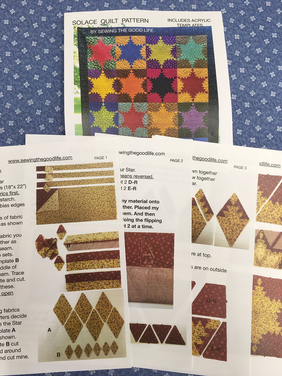 Thumbnail: Solace Quilt Pattern with Acrylic Templates