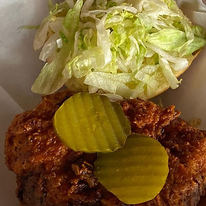 Nashville Hot Chicken Sandwich and Fries