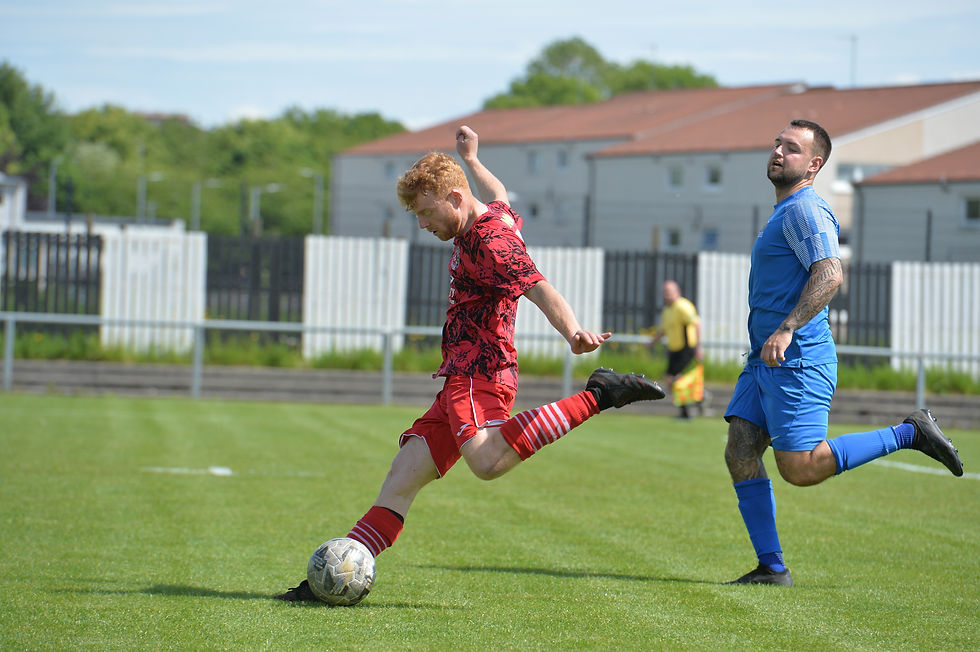 Connor Moore shot saved by Aran Whitelaw