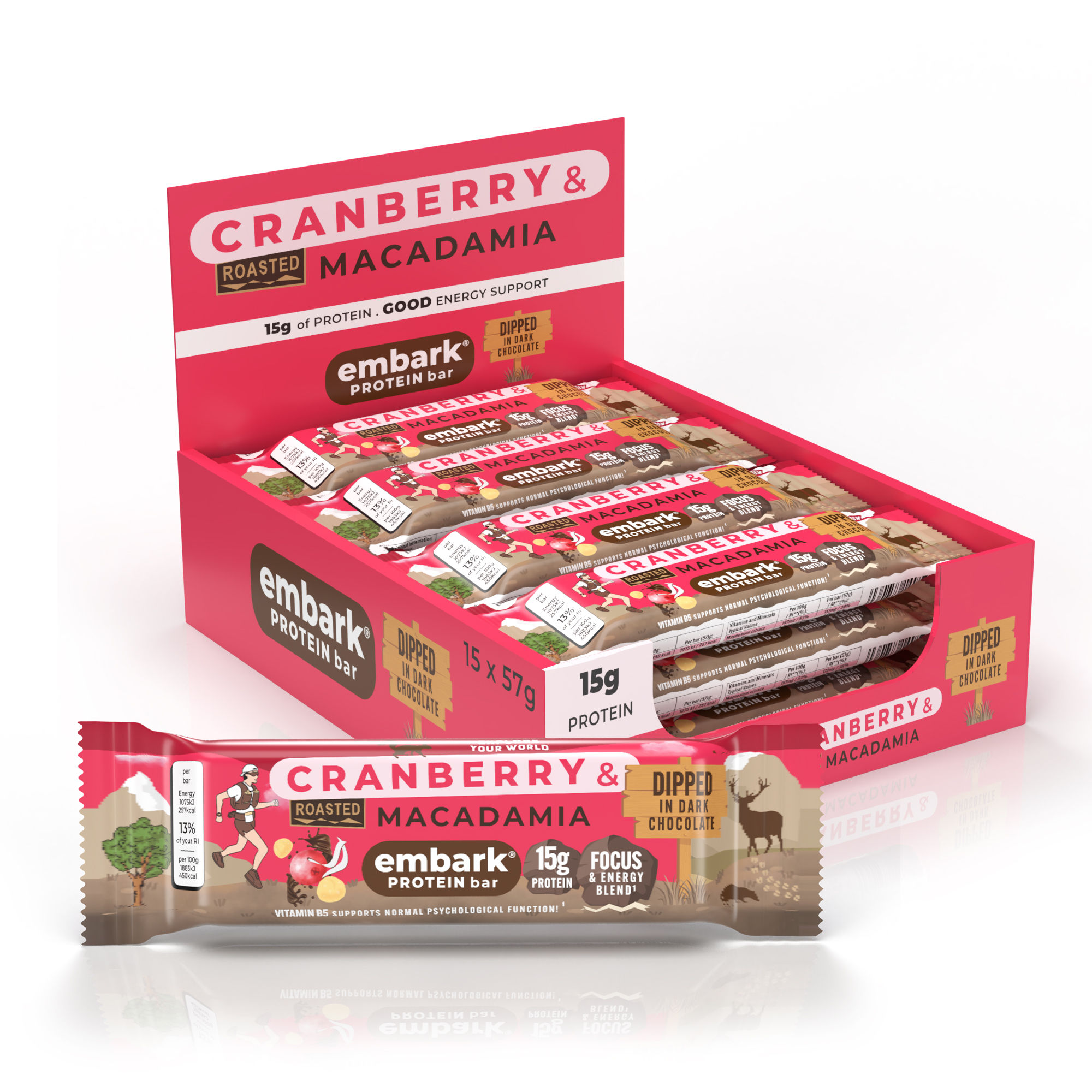 15 x  Cranberry & Macadamia